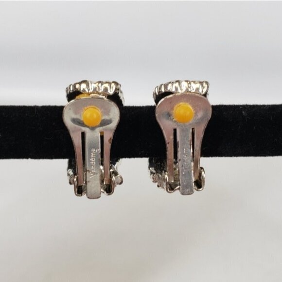 Vintage Vendome Women's Clip On Earrings Silver Tone Braid - Picture 6 of 15